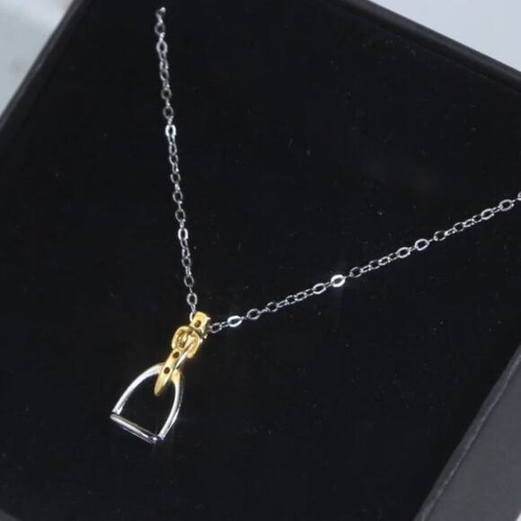 Sterling Silver Stirrup Pendant Necklace, Horse bit, Snaffle, D R… - Picture 5 of 11